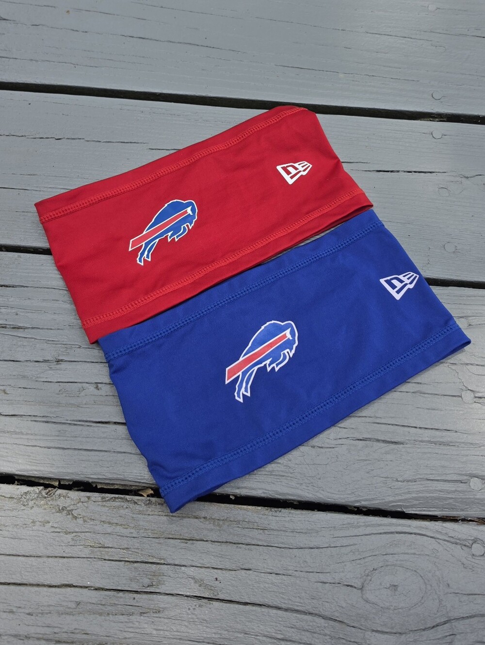 (2) 2024 NFL Buffalo Bills New Era Nike Football Headband Hat Blue / Red